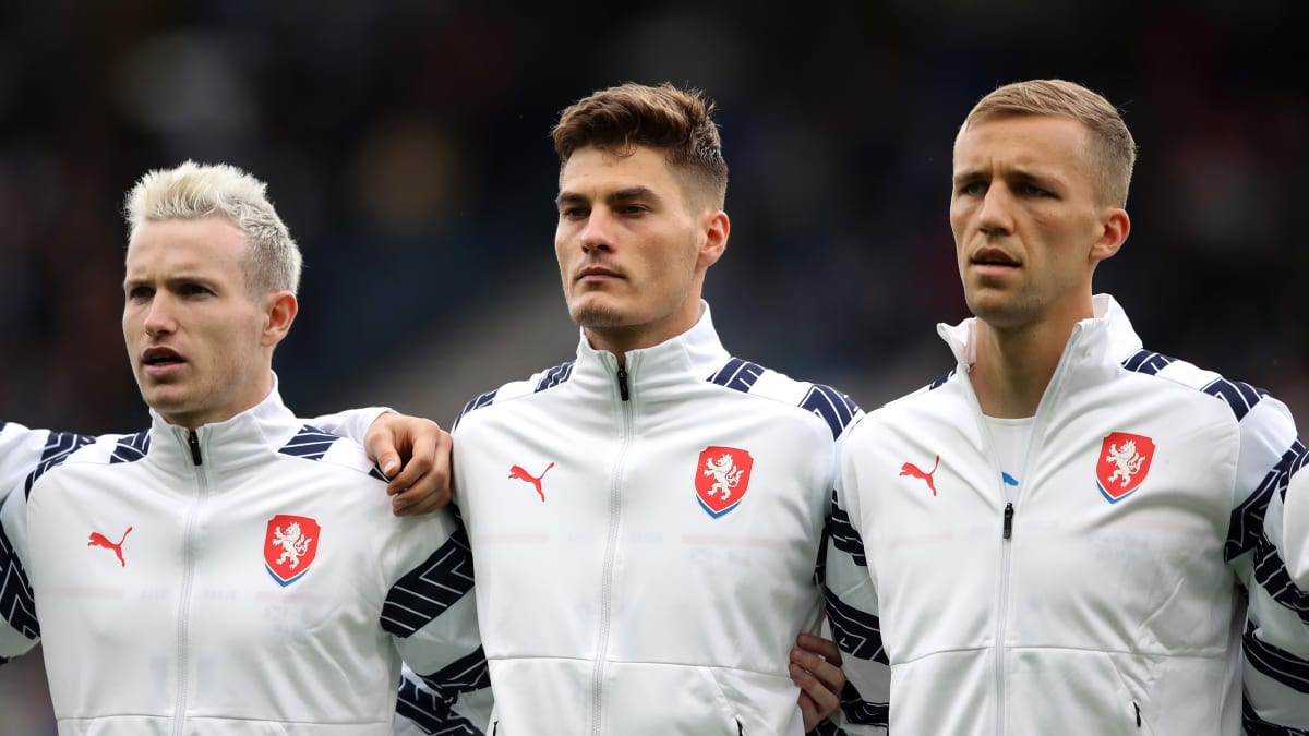Fotbaloví reprezentanti (zleva): Jakub Jankto, Patrik Schick, Tomáš Souček