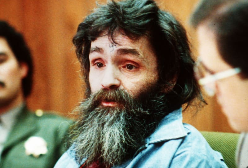 Notoricky známý fanatik Charles Manson v roce 1986