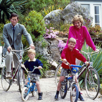 Princezna Diana s Charlesem, Harrym a Williamem v roce 1989