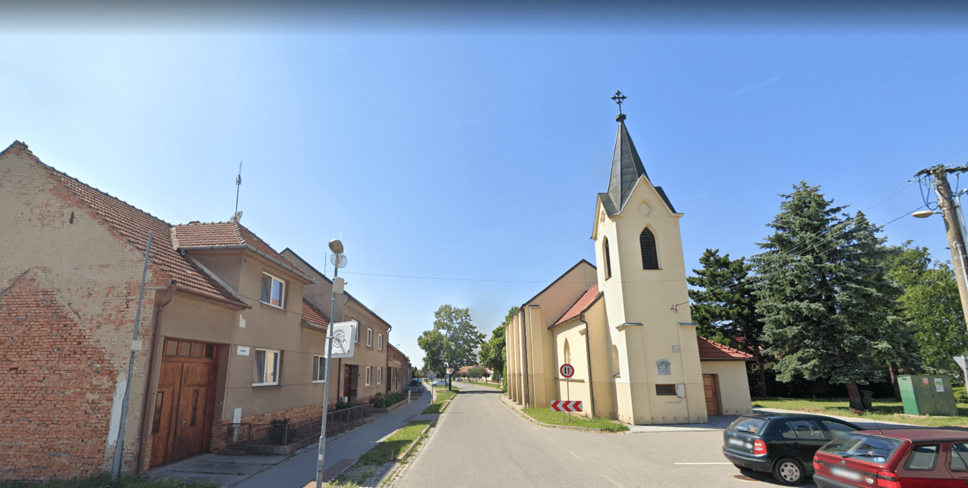 Kostel v Hruškách - Google street view