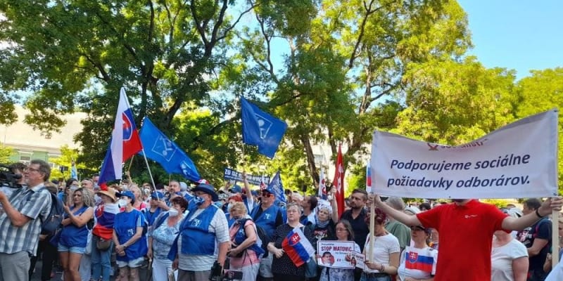 V Bratislavě se demonstrovalo. (autor: Facebook/Odborový svaz KOVO)