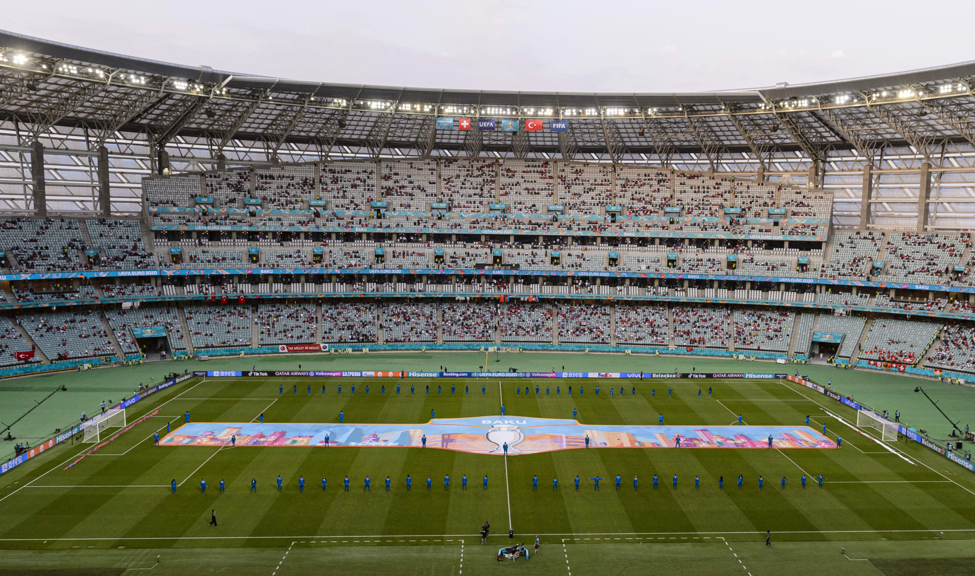 Stadion v Baku rozhodně nepatři mezi nejpopulárnější dějiště letošního Eura.