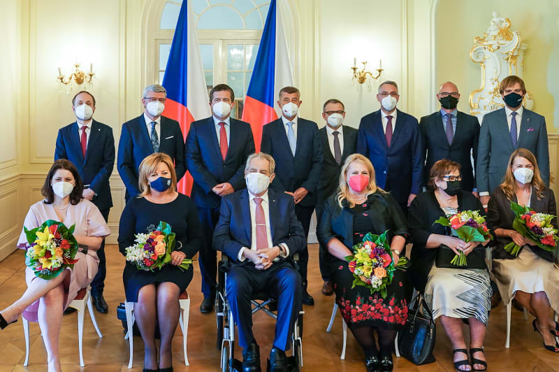 Vláda Andreje Babiše (ANO) na obědě u prezidenta Miloše Zemana