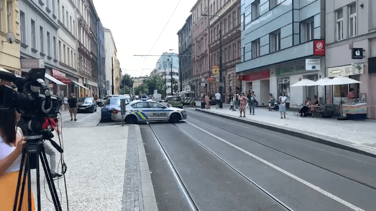 Policie na místě střelby v pražských Vinohradech