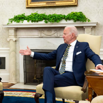 Izraelský prezident Reuven Rivlin a americký prezident Joe Biden při setkání v Bílém domě