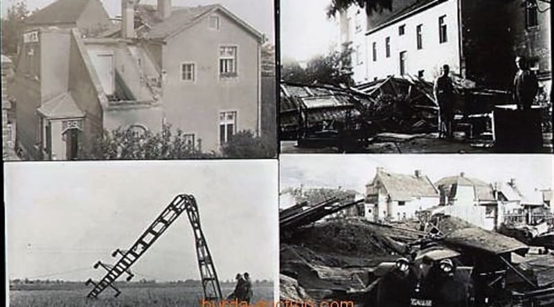 Následky tornáda na Kutnohorsku v roce 1929 (zdroj: www.obzorykutnohorska.cz)