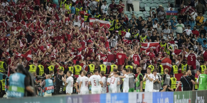 Ačkoliv se hrálo čtvrtfinále v Baku, z Dánska přicestovalo fanoušků víc než dost.
