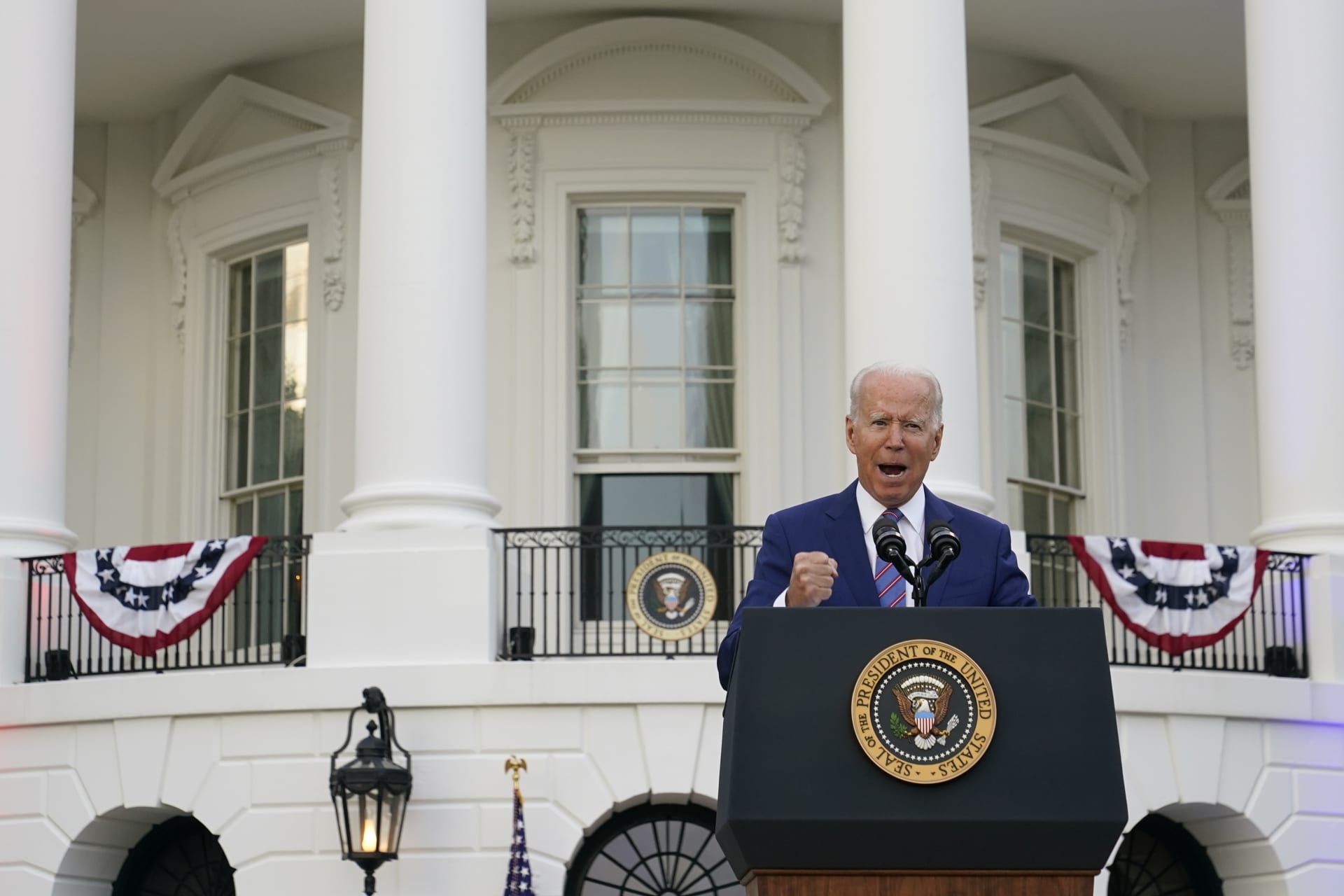 Joe Biden během projevu na Den nezávislosti