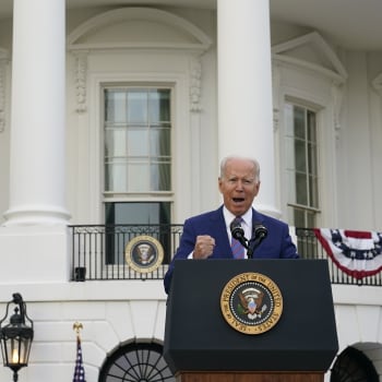 Joe Biden během projevu na Den nezávislosti