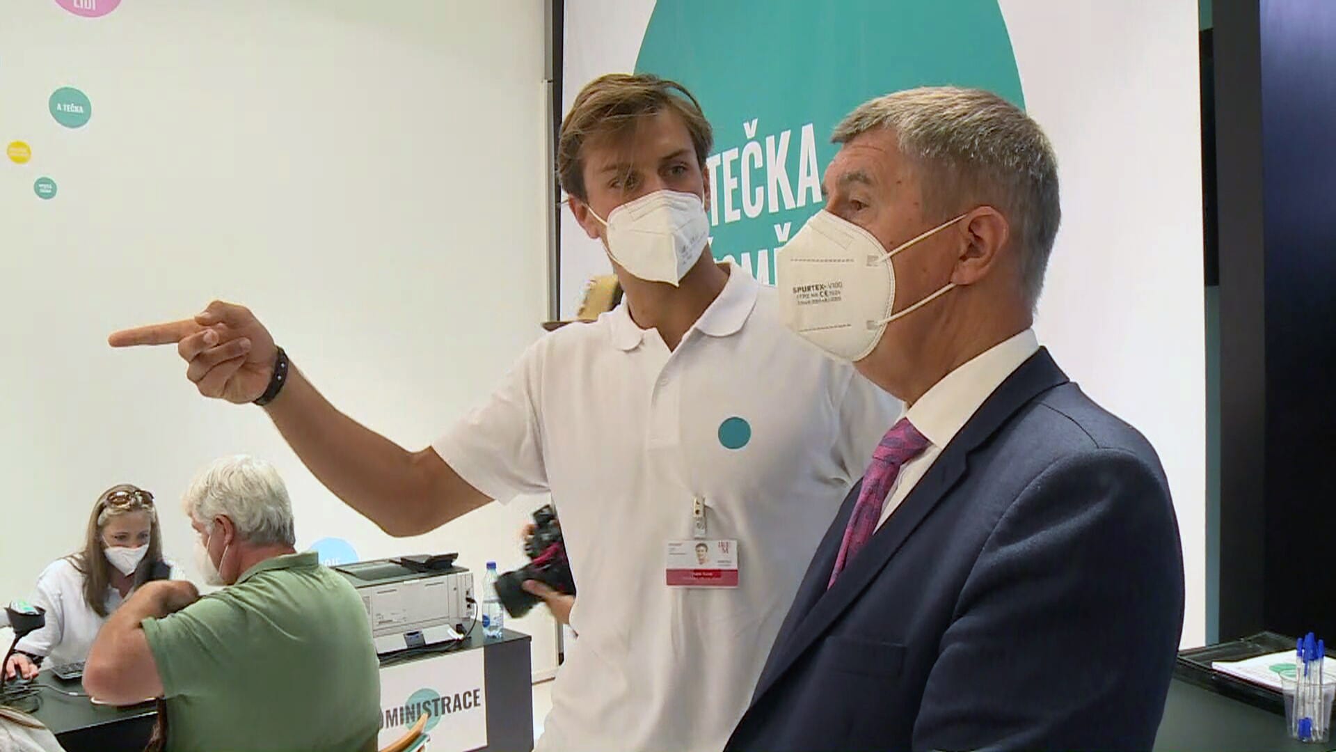 Andrej Babiš při otevření očkovacího centra na Chodově.