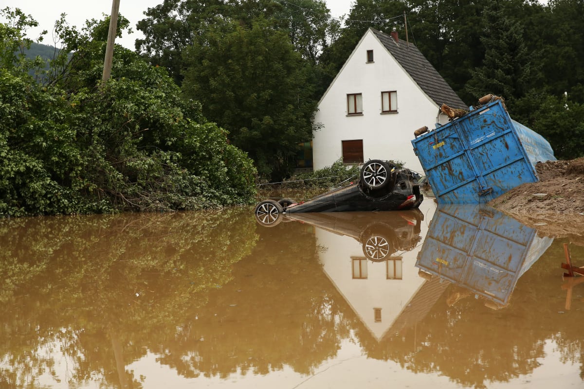 Škody po záplavách v Německu jsou obrovské.