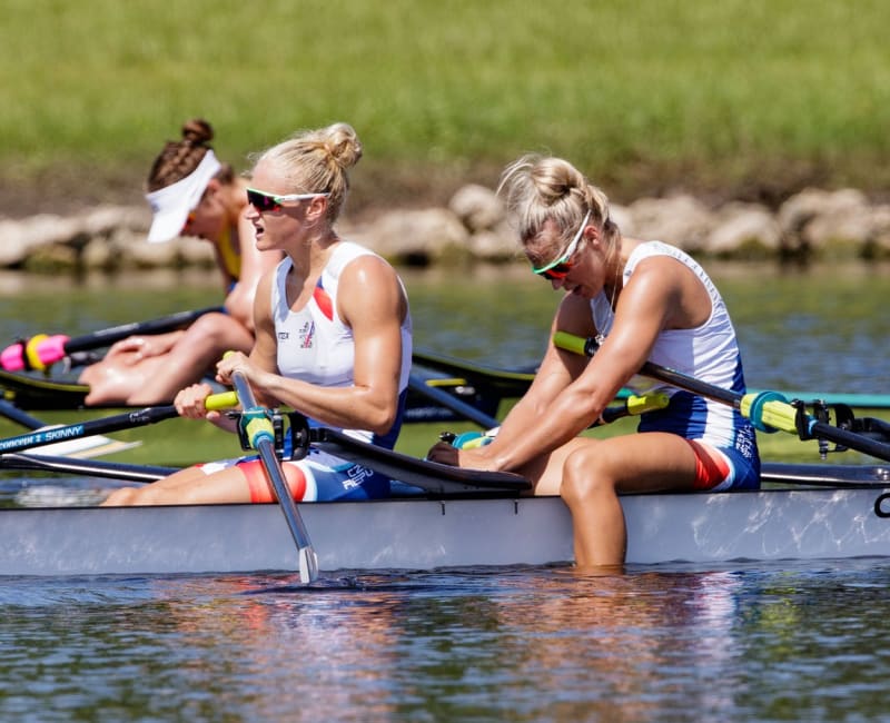 Lenka Antošová a Kristýna Fleissnerová na veslařském mistrovství světa v americké Floridě.