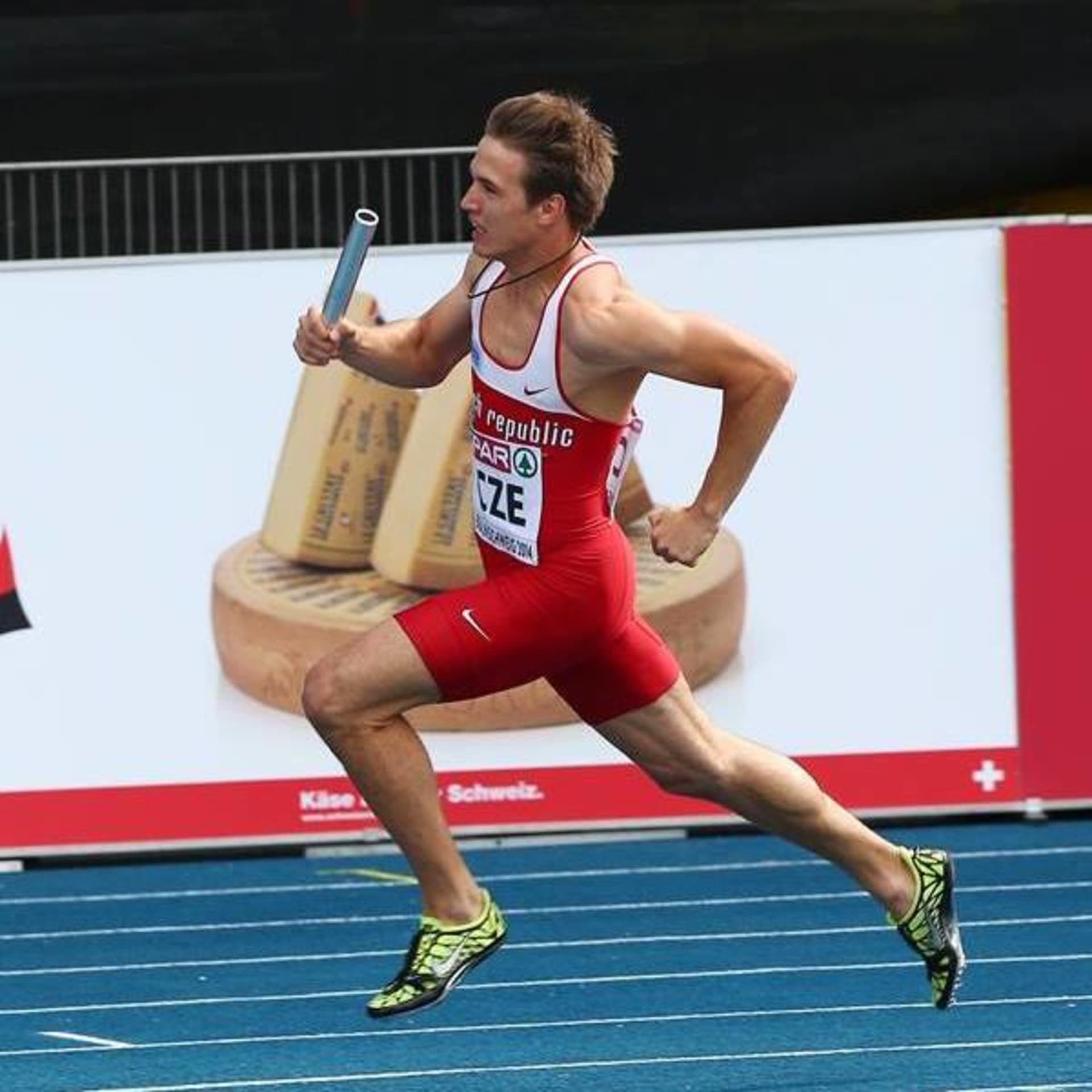 Sprinter Jan Jirka ve štafetě v roce 2014 (autor: Jan Jirka)