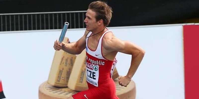 Sprinter Jan Jirka ve štafetě v roce 2014 (autor: Jan Jirka)