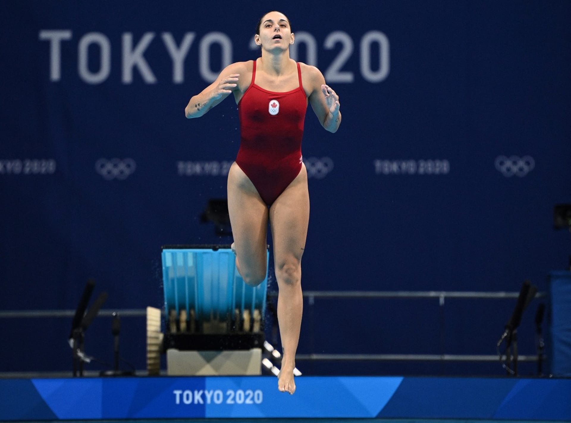 Kanadská skokanka do vody Pamela Wareová a její nepovedený pokus na olympiádě v Tokiu.