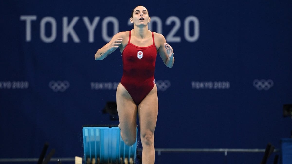 Kanadská skokanka do vody Pamela Wareová a její nepovedený pokus na olympiádě v Tokiu.