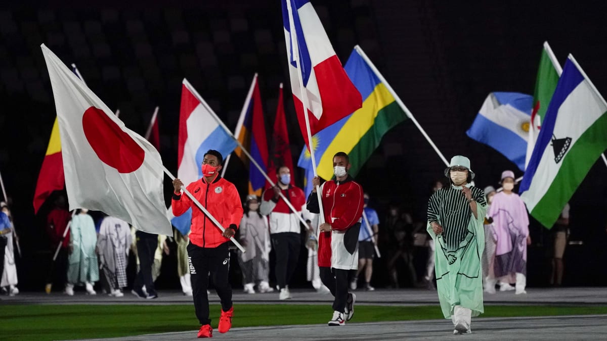 Slavnostní zakončení olympiády v Tokiu.