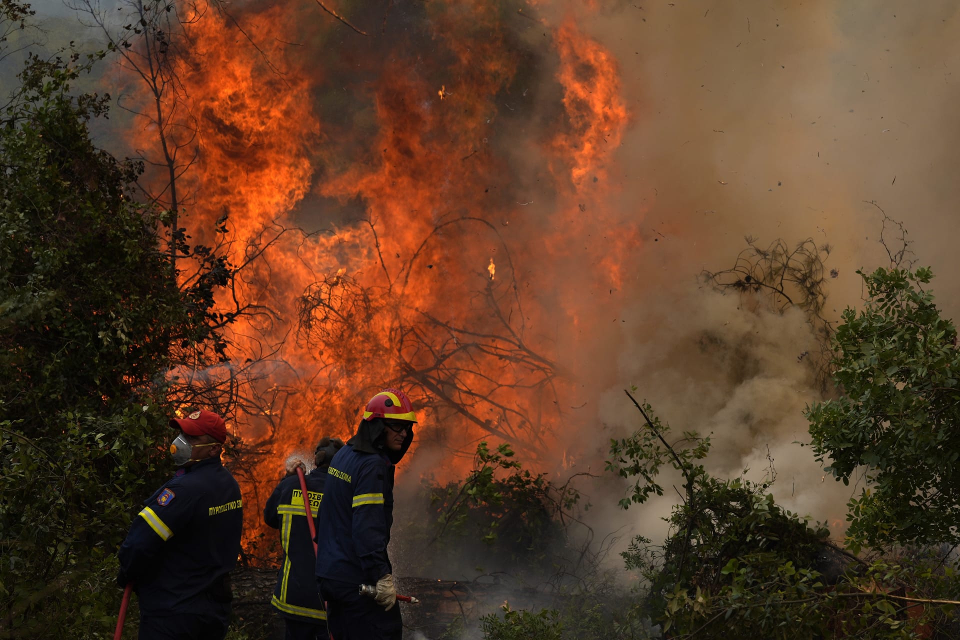 Obrovské lesní požáry sužují Řecko.