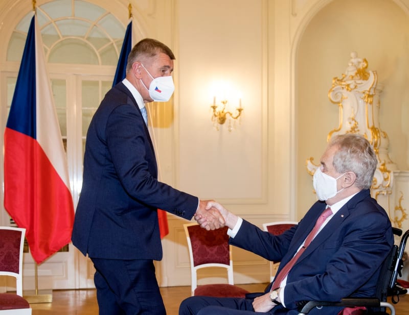 Prezident Miloš Zeman a bývalý premiér a šéf ANO Andrej Babiš