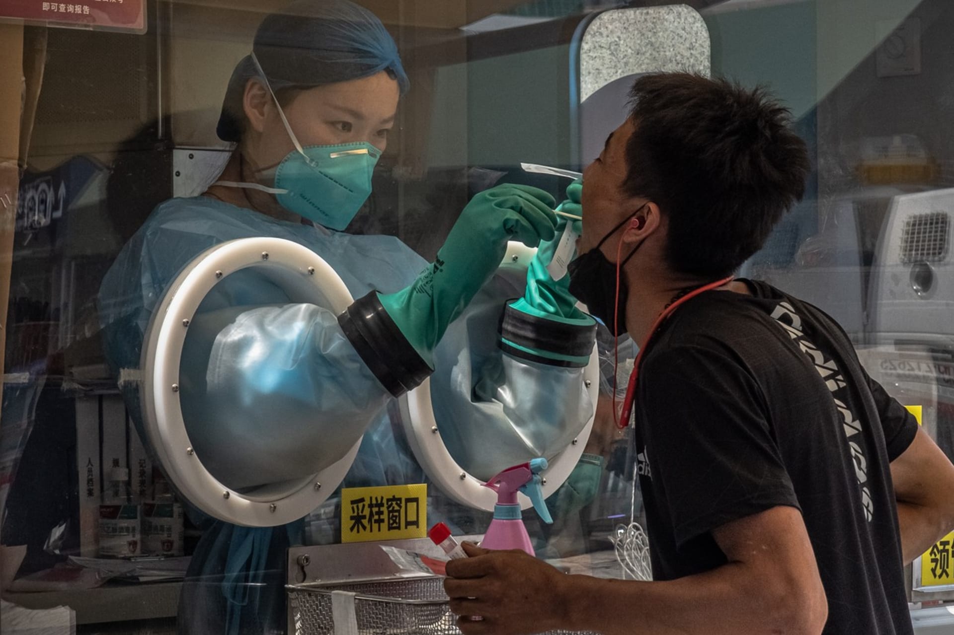 Koronavirové testování v Pekingu