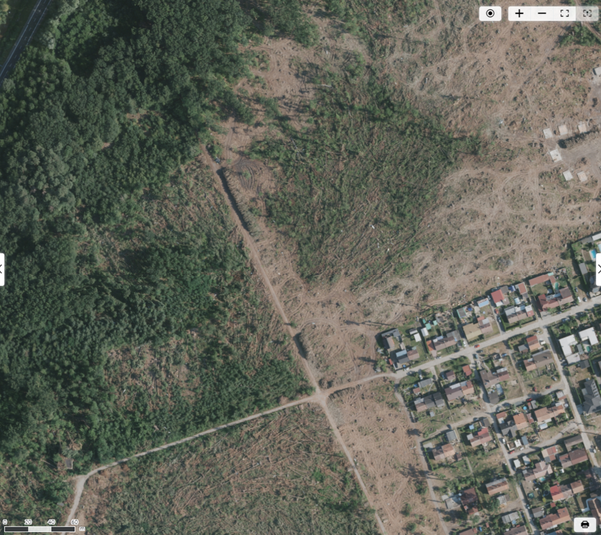 Letecký snímek Hodonína z 24. července