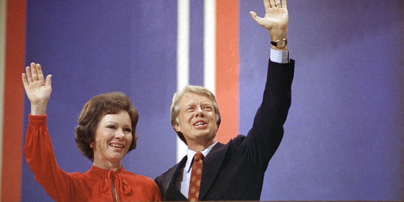 Jimmy Carter se svou ženou Rosalynn v New Yorkuv roce 1976