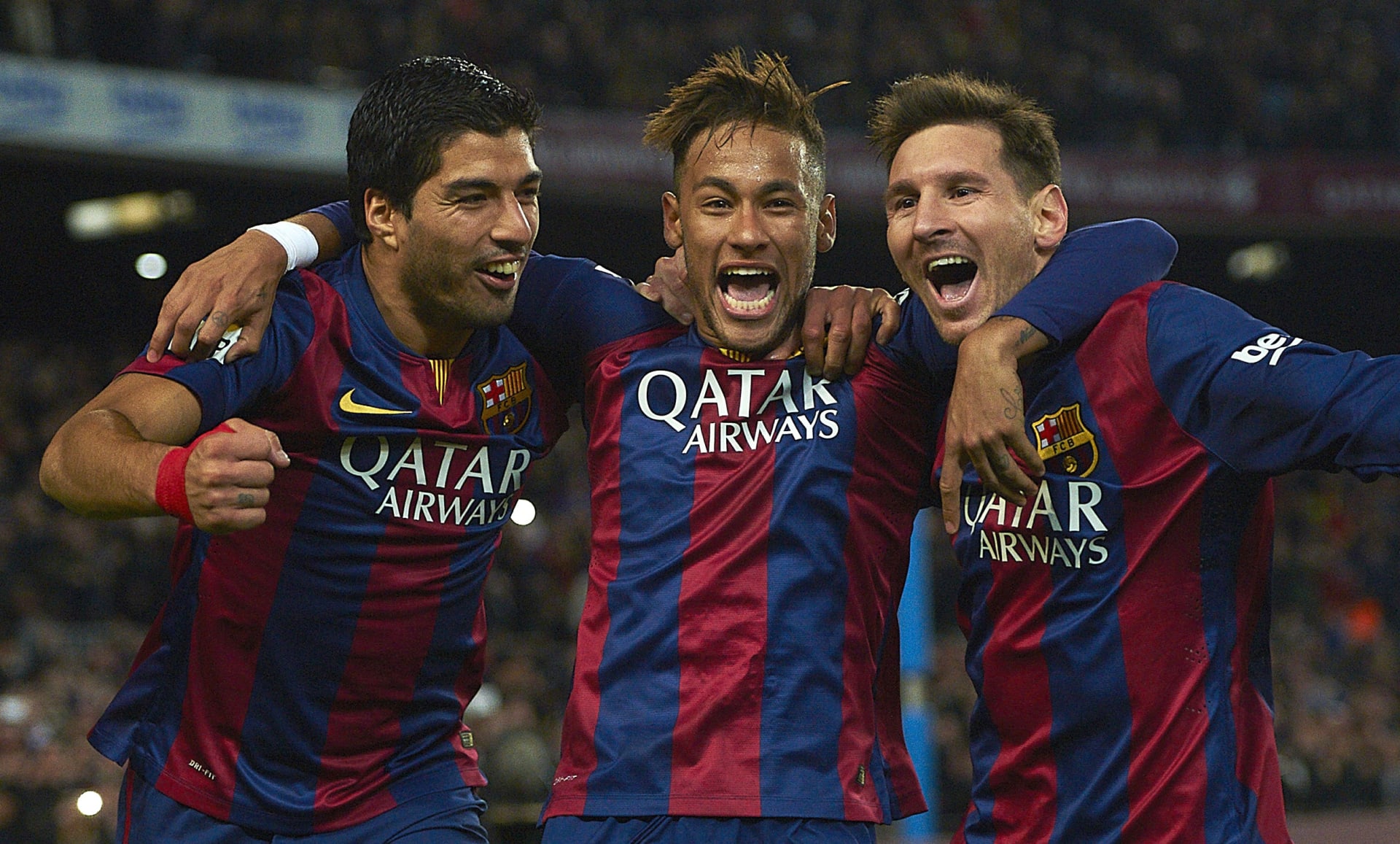 Někdejší slavná barcelonská trojka: Luis Suárez, Neymar, Lionel Messi.
