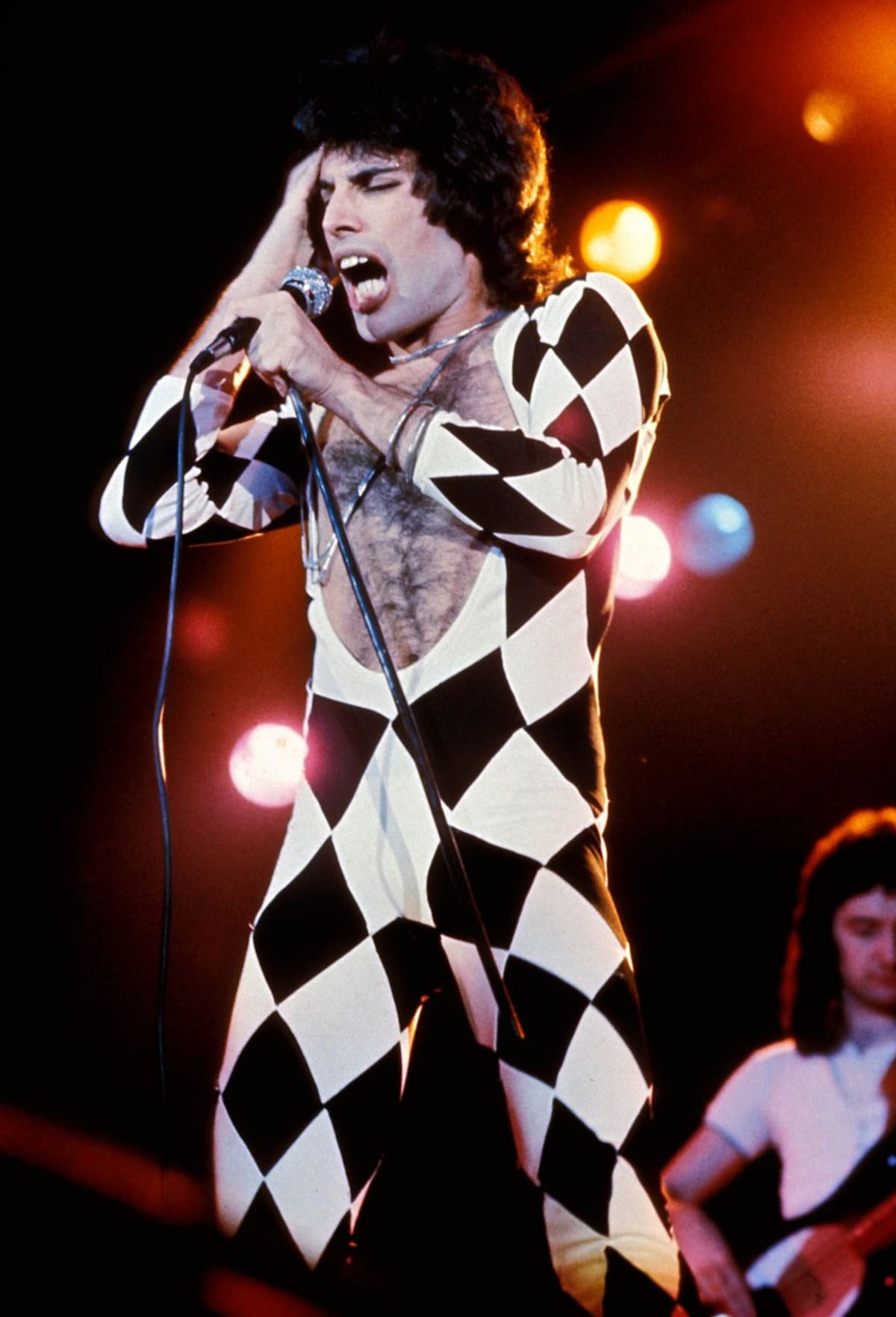 Zpěvák Freddie Mercury se vyžíval v avantgardních kostýmech.