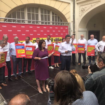 Zahájení kampaně ČSSD do sněmovních voleb na nádvoří Lidového domu v Praze