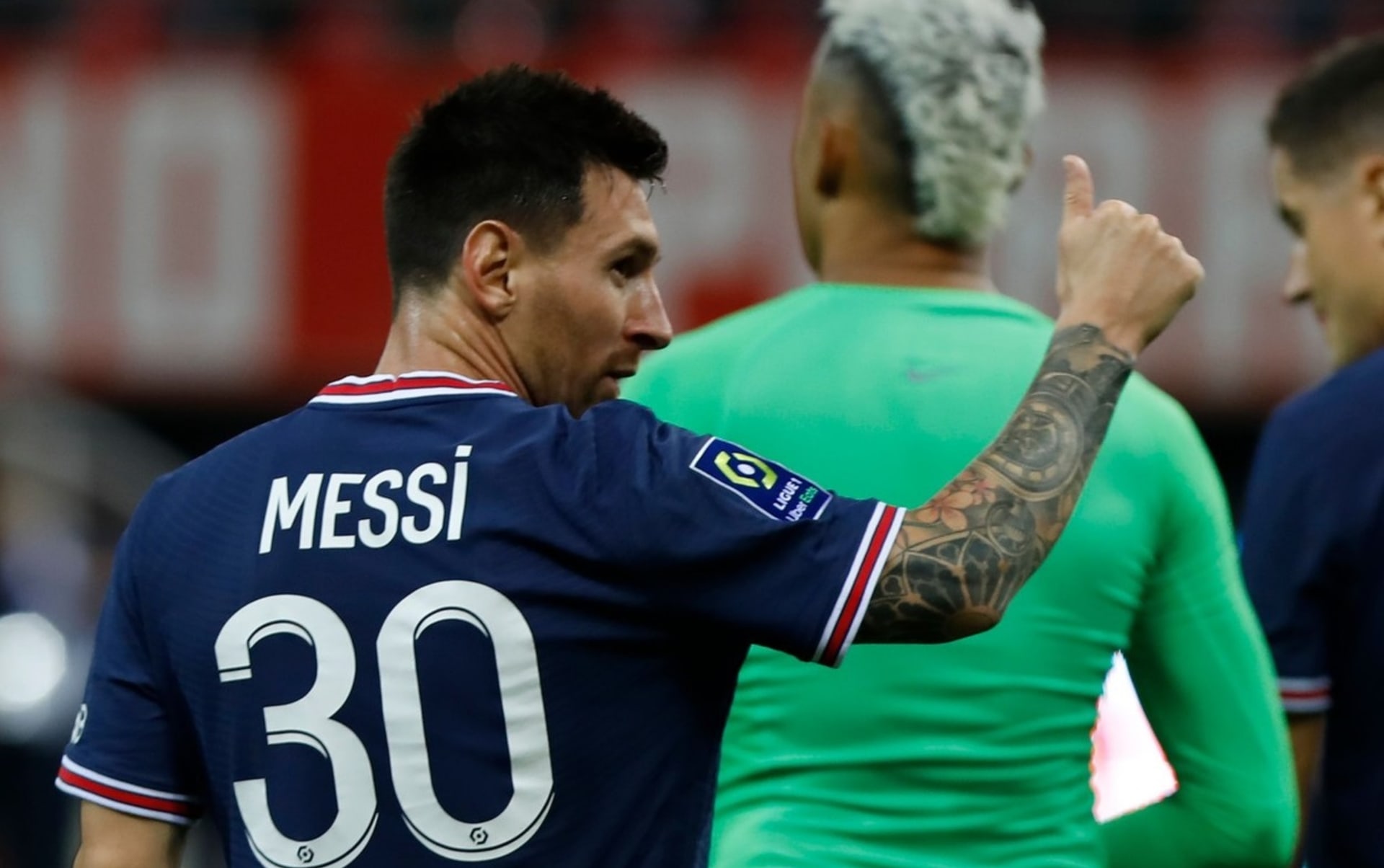 Lionel Messi během premiéry v dresu Paris Saint-Germain