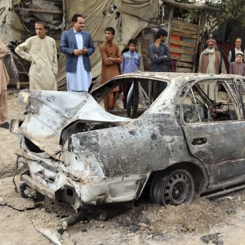 Auto v Kábulu zničené americkým dronem.