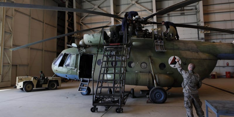 Ruské vrtulníky Mi-17.