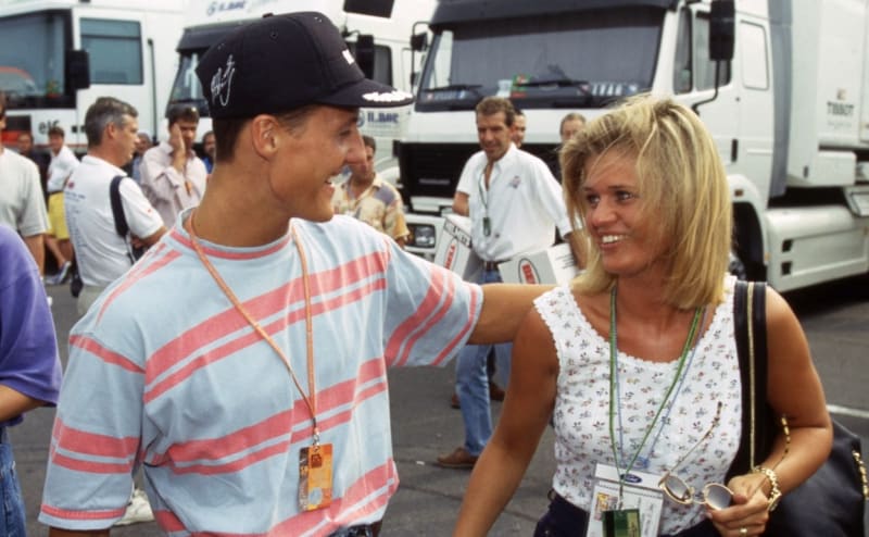 Michael Schumacher s manželkou Corinnou na archivní fotografii
