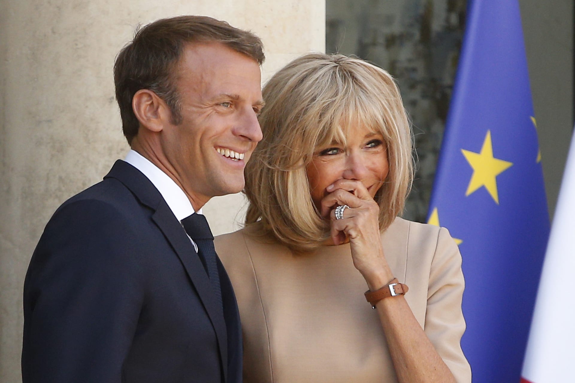 Francouzský prezident Emmanuel Macron se svou manželkou Brigitte