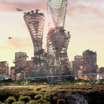 Vizualizace futuristického města Telosa
