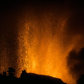 Sopka na španělském ostrově La Palma