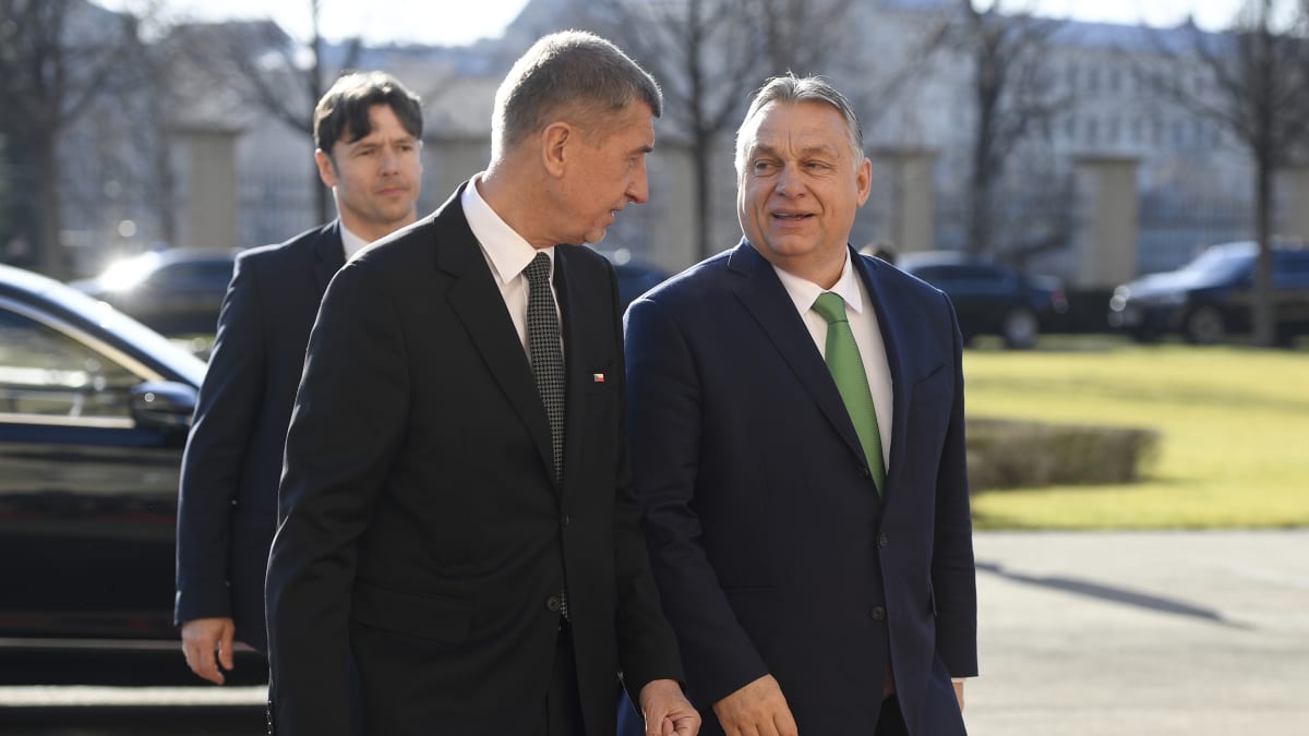 Český premiér Andrej Babiš (vlevo) se svým maďarským protějškem Viktorem Orbánem.