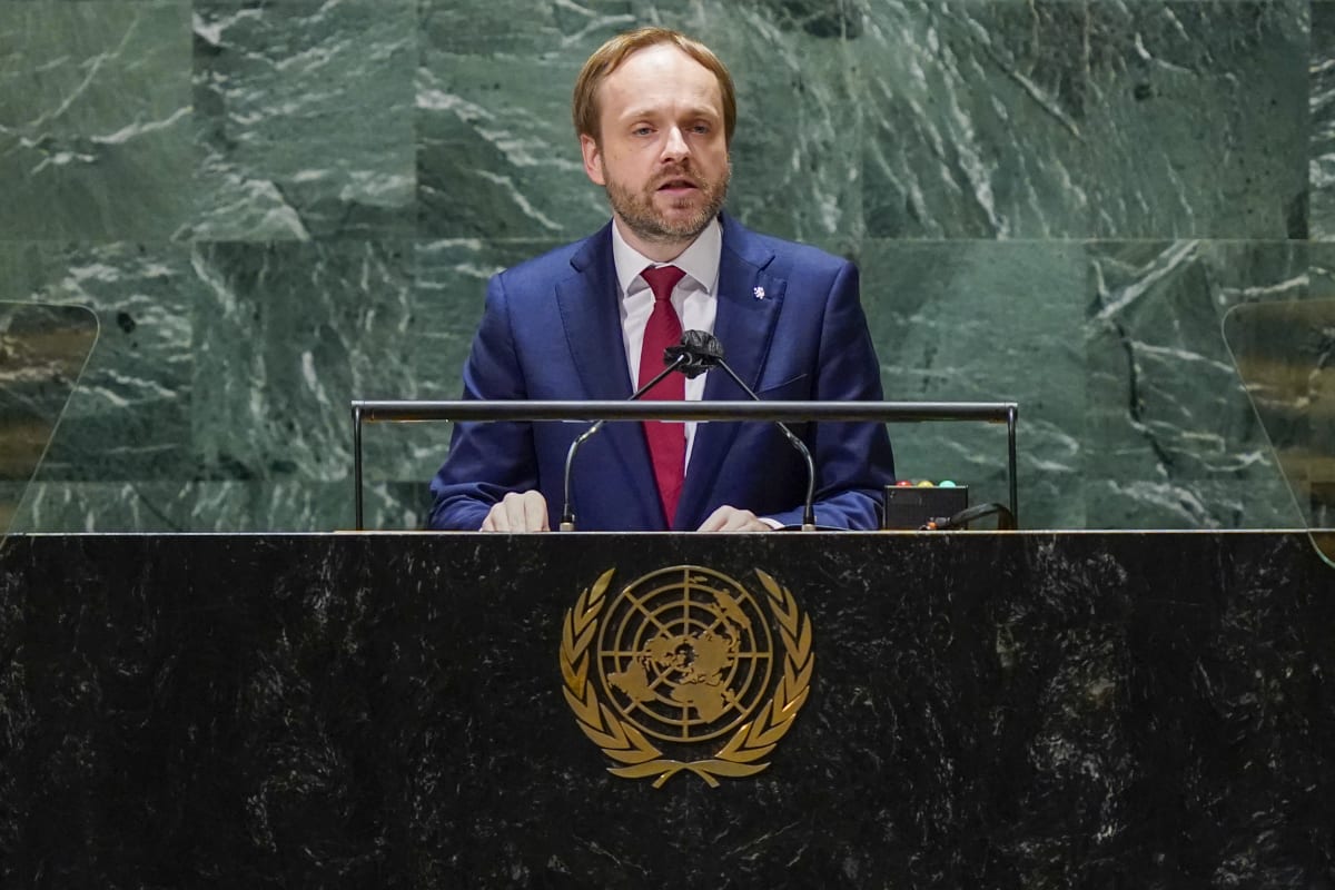 Ministr zahraničí Jakub Kulhánek na Valném shromáždění OSN v New Yorku.