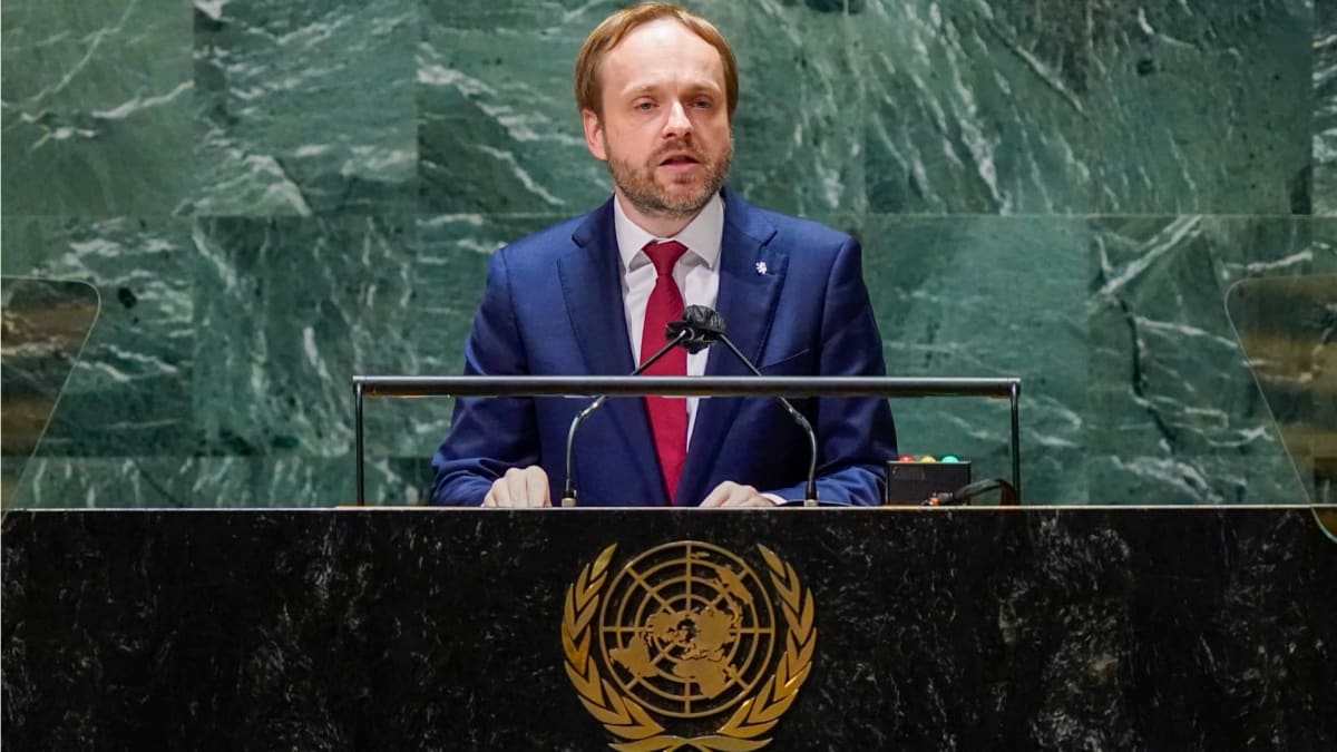 Ministr zahraničí Jakub Kulhánek na Valném shromáždění OSN v New Yorku.