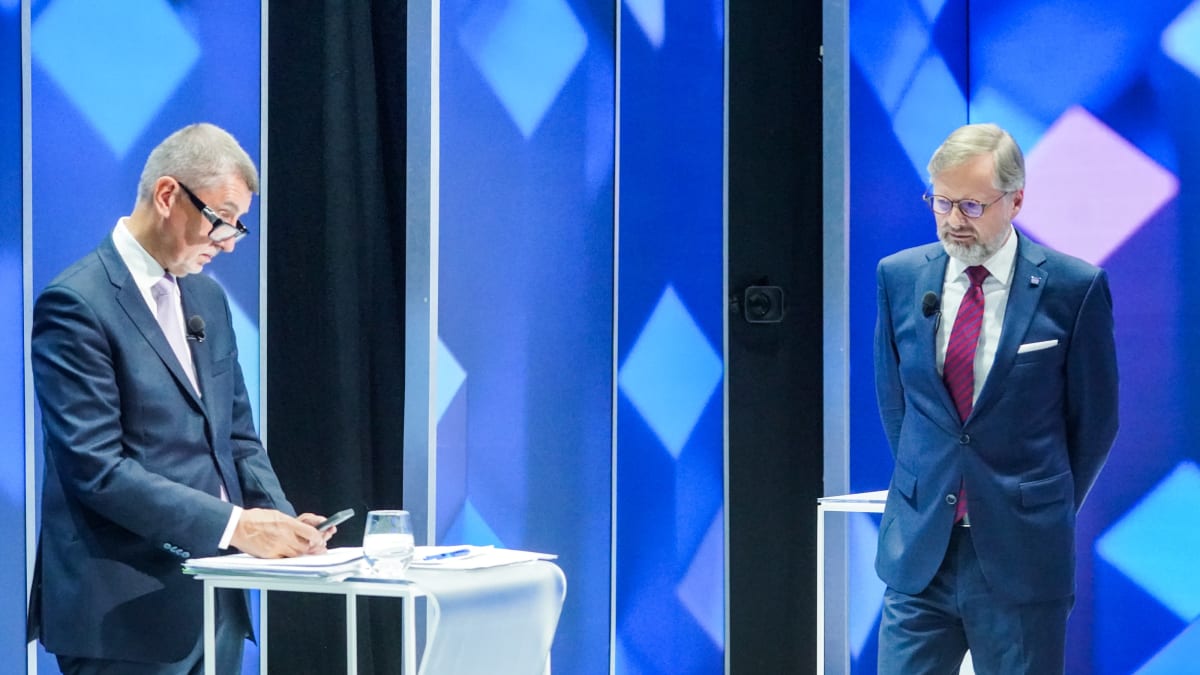 Andrej Babiš a Petr Fiala v debatě na CNN Prima NEWS