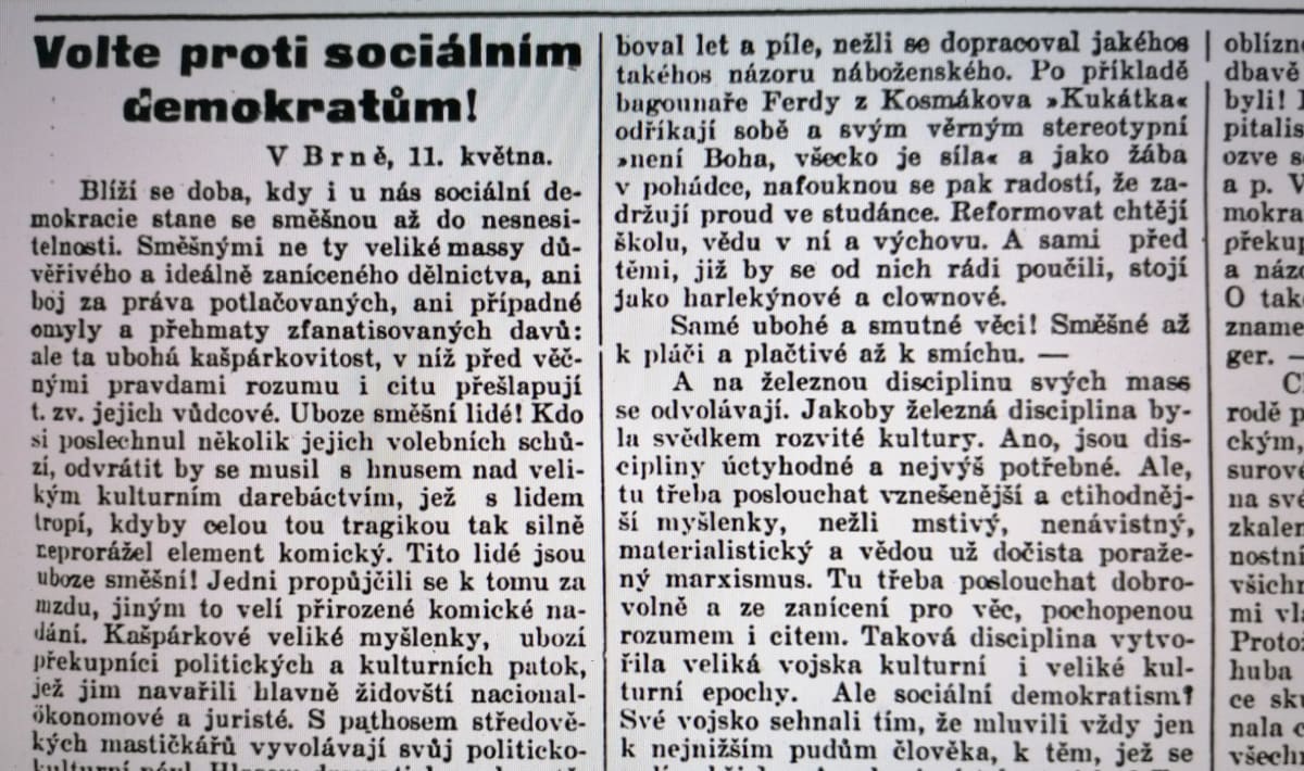 Agitace před prvními všeobecnými volbami v roce 1907 v Plzeňském deníku