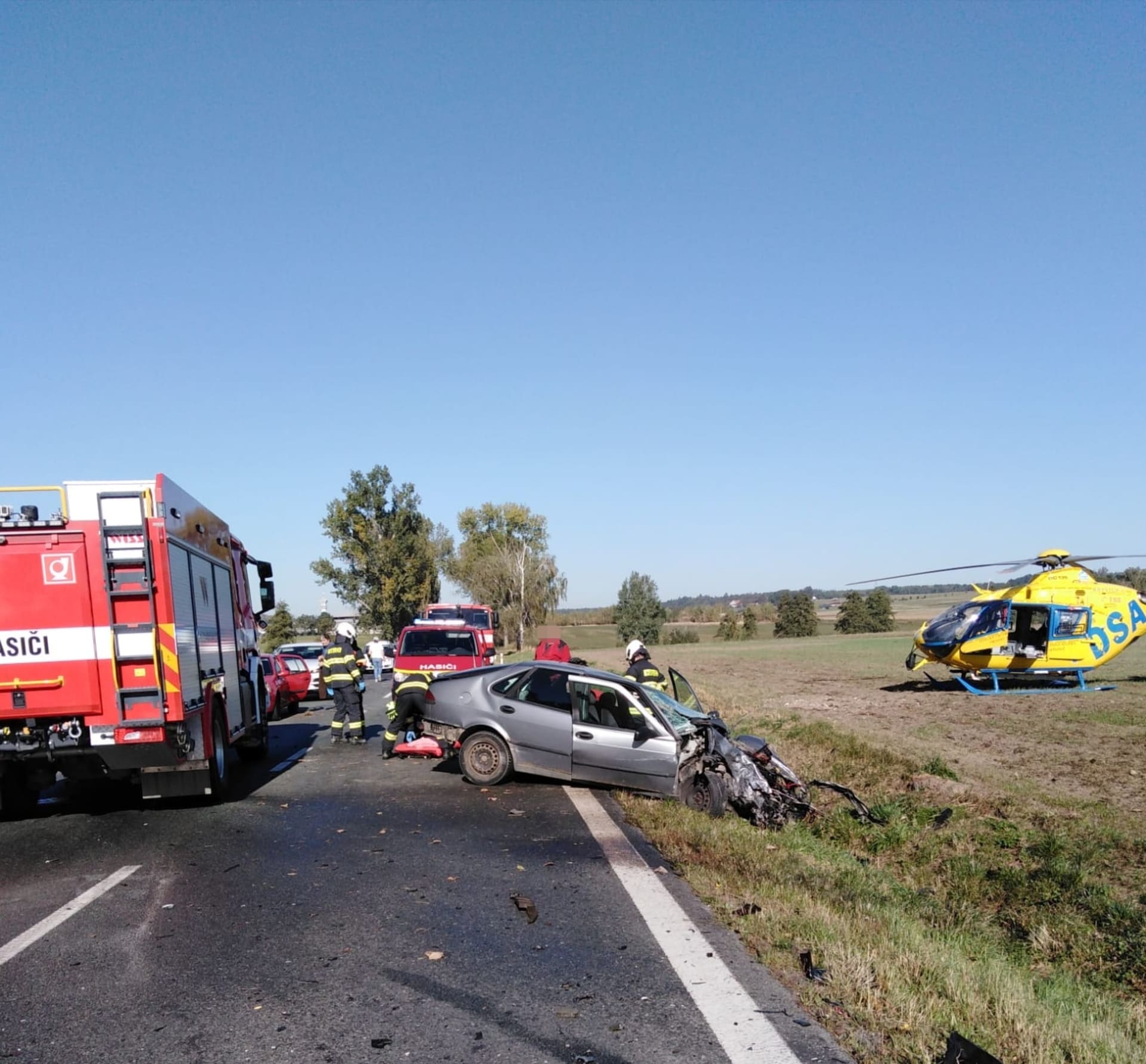 O nehodě informovala policie prostřednictvím sociální sítě Twitter. (Zdroj: Policie ČR)