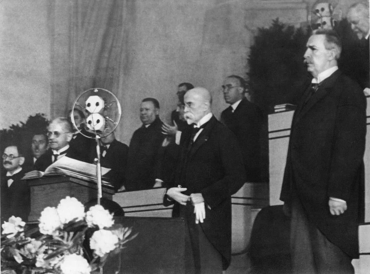 T. G. Masaryk během prezidentské volby v květnu 1934.