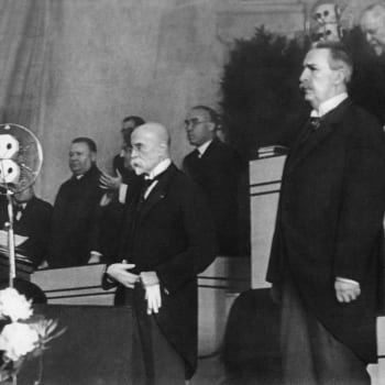 T. G. Masaryk během prezidentské volby v květnu 1934