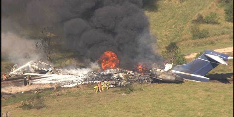 Záběry z havárie charterového letu z Houstou do Bostonu 