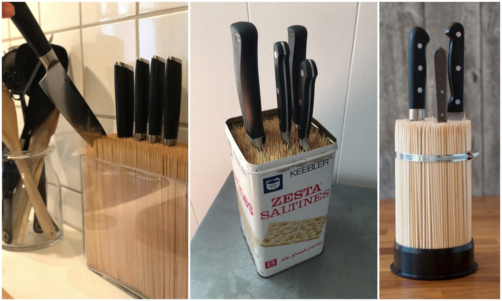 Zásobníky na kuchyňské nože si vyrobte sami 3