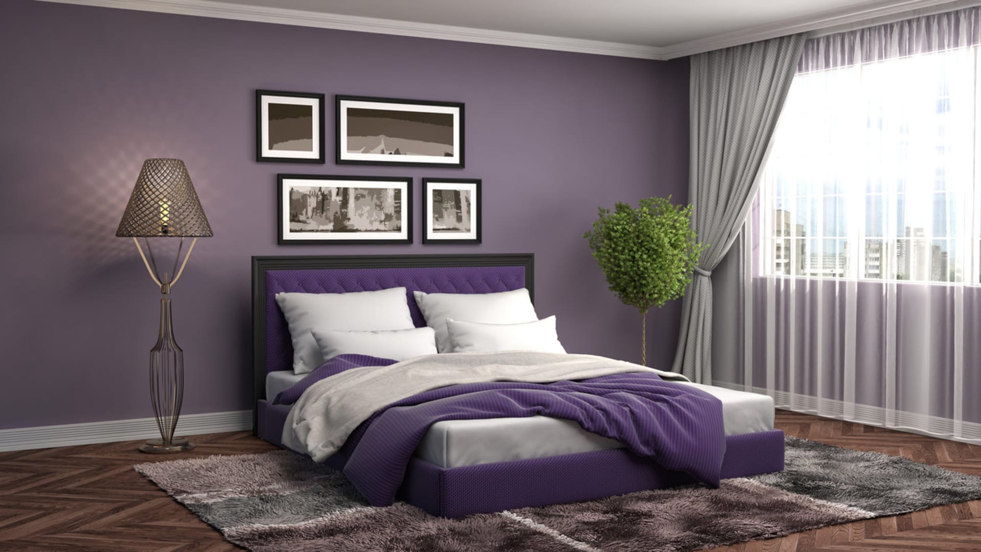 Fialová barva v interiéru:  V ložnici i dětském pokoji zvládne navodit tu pravou relaxační atmosféru.