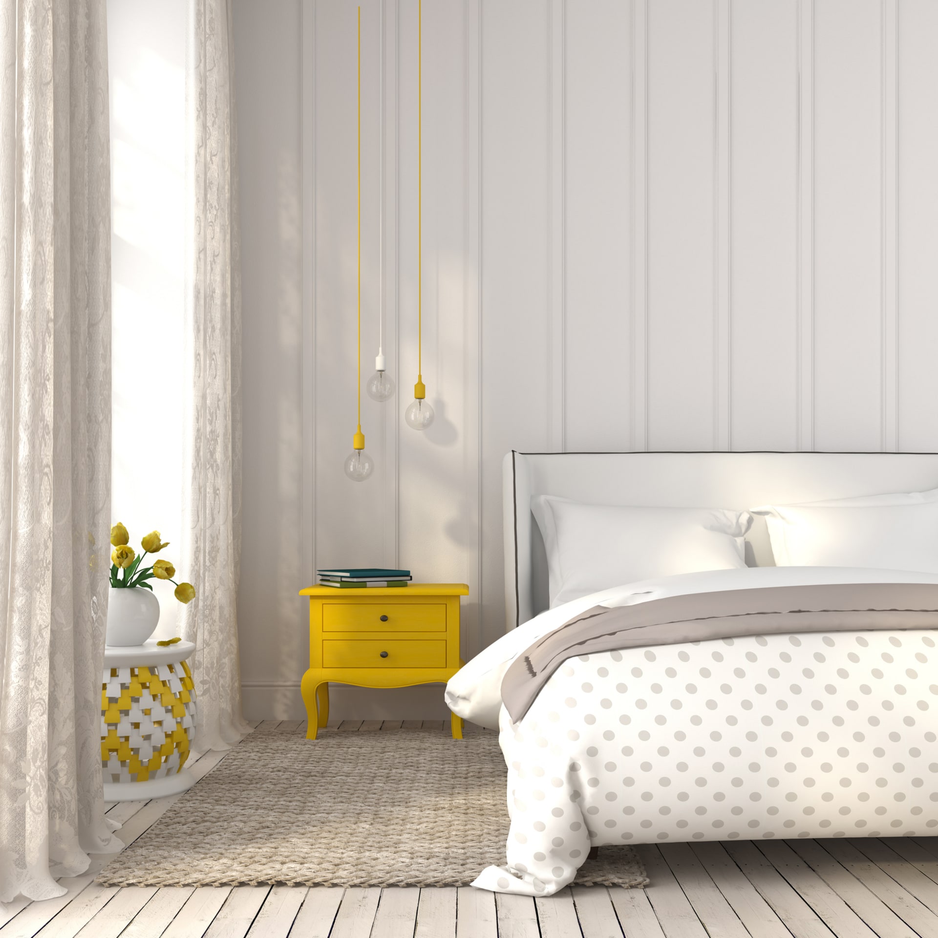 Žlutá v interiéru:  Žlutá udělá parádu zejména na menší ploše, například v podobě bytových doplňků a dekorací,.