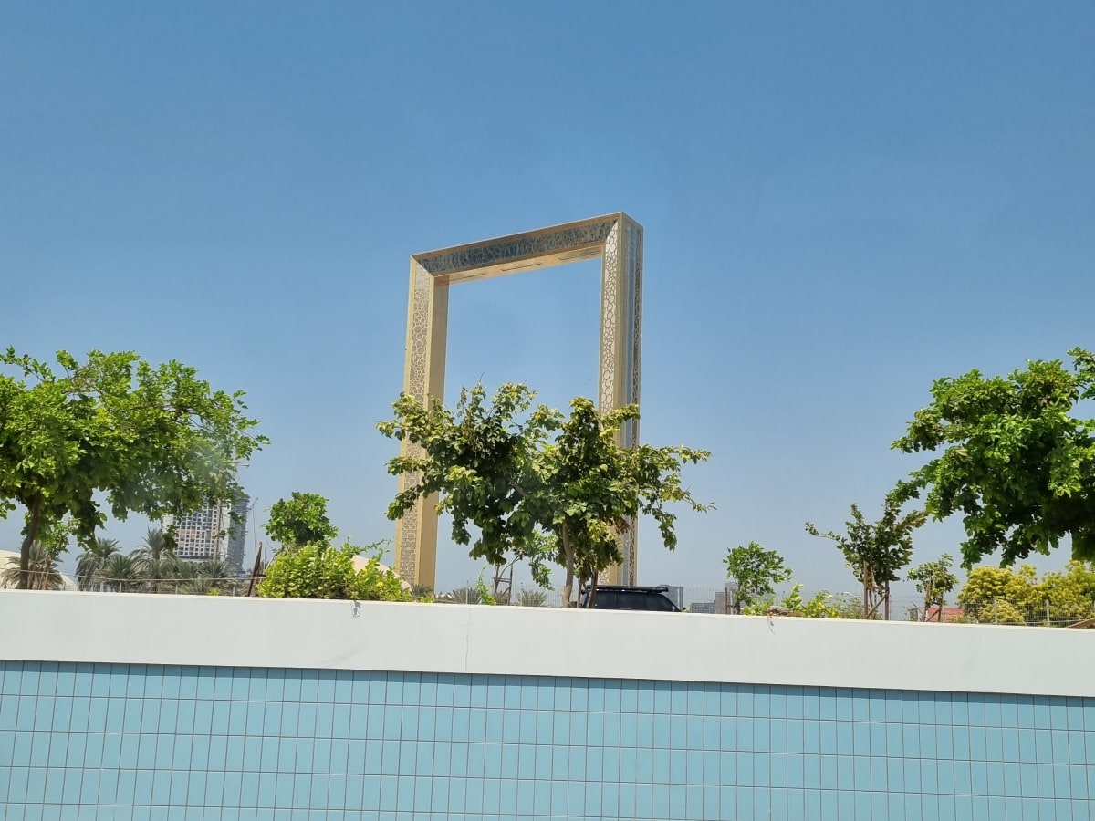 Jedna z vyhlídek v Dubaji, která se nazývá The Frame.
