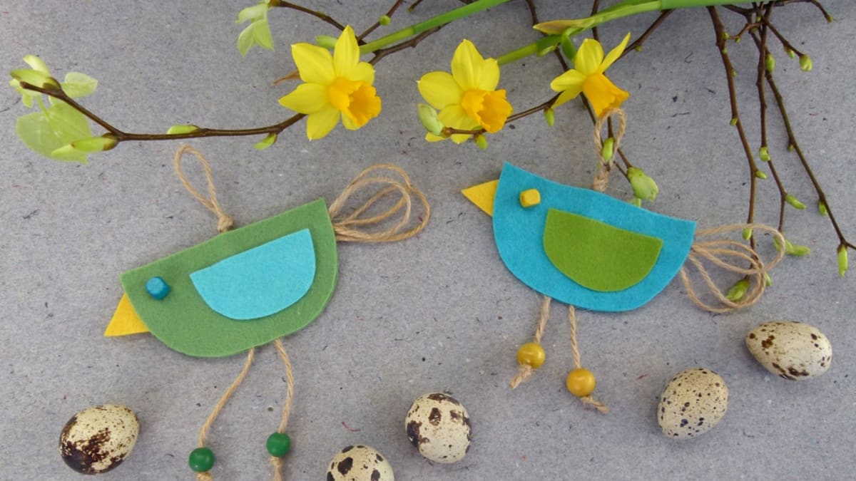 Jarní ptáčci z plsti: Vytvořte si spolu s dětmi veselou velikonoční dekoraci 6
